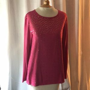 Like to shine?  Silk Sparkle Knit Top - S